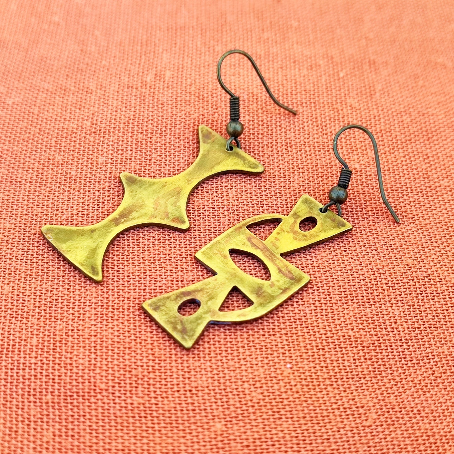 Brass Adinkra Earrings