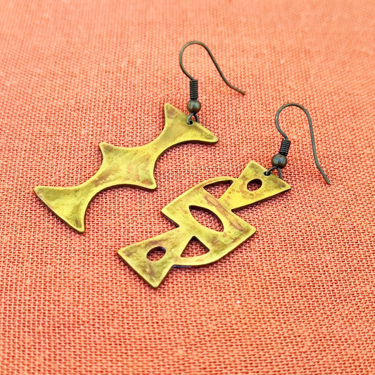 Brass Adinkra Earrings
