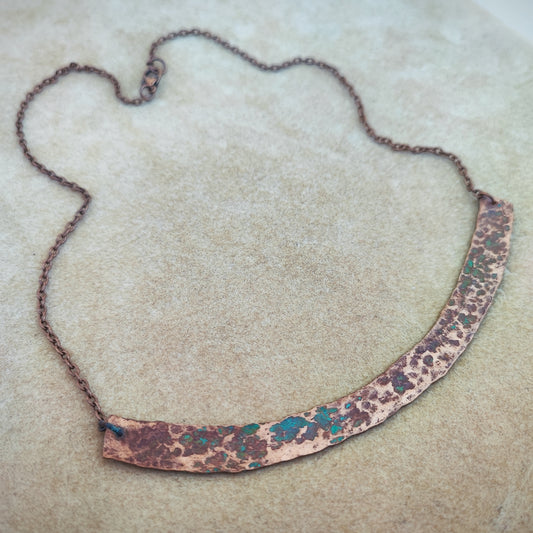Curved Bar Copper Necklace.