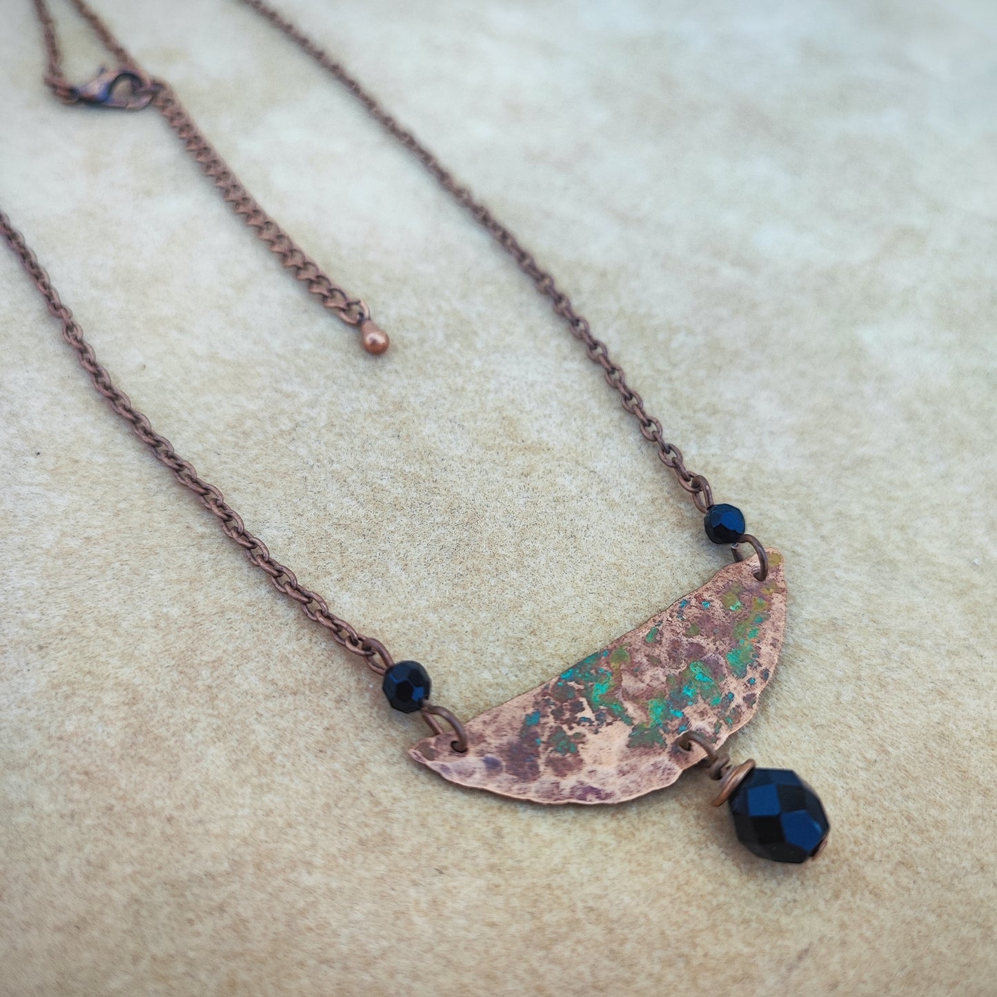 Beaded Bohemian Copper Necklace